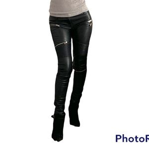 Zara Faux Leather Motorcycle style pants